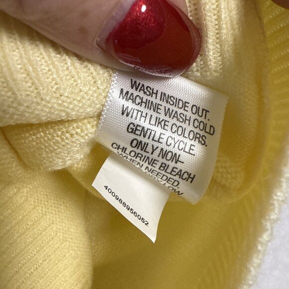 Croft & Barrow Sweater Sz XL Yellow Button Down Cardigan Preppy - Picture 5 of 8